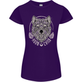 Mandala Wolf Womens Petite Cut T-Shirt Purple