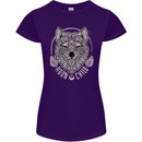 Mandala Wolf Womens Petite Cut T-Shirt Purple