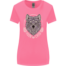 Mandala Wolf Womens Wider Cut T-Shirt Azalea