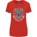 Mandala Wolf Womens Wider Cut T-Shirt Red