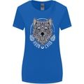 Mandala Wolf Womens Wider Cut T-Shirt Royal Blue
