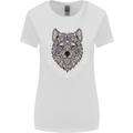 Mandala Wolf Womens Wider Cut T-Shirt White