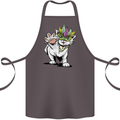 Mardi Gras Festival Cat Cotton Apron 100% Organic Dark Grey