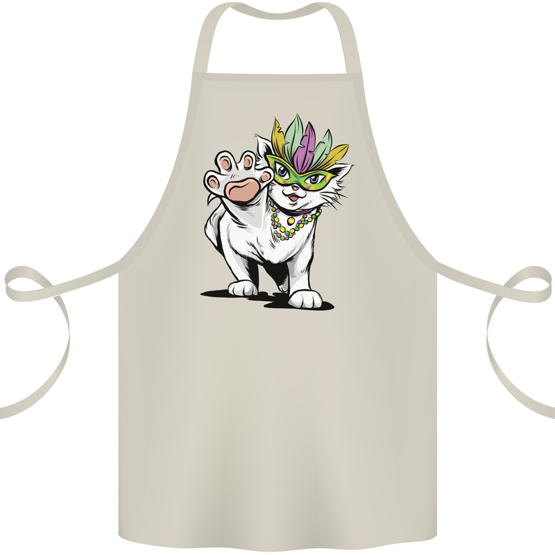 Mardi Gras Festival Cat Cotton Apron 100% Organic Natural