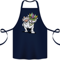 Mardi Gras Festival Cat Cotton Apron 100% Organic Navy Blue