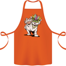 Mardi Gras Festival Cat Cotton Apron 100% Organic Orange