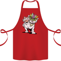 Mardi Gras Festival Cat Cotton Apron 100% Organic Red