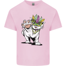 Mardi Gras Festival Cat Kids T-Shirt Childrens Light Pink