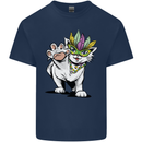 Mardi Gras Festival Cat Kids T-Shirt Childrens Navy Blue