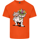 Mardi Gras Festival Cat Kids T-Shirt Childrens Orange