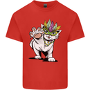 Mardi Gras Festival Cat Kids T-Shirt Childrens Red