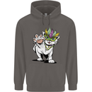 Mardi Gras Festival Cat Mens 80% Cotton Hoodie Charcoal