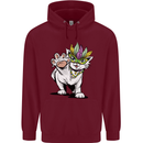 Mardi Gras Festival Cat Mens 80% Cotton Hoodie Maroon