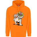 Mardi Gras Festival Cat Mens 80% Cotton Hoodie Orange