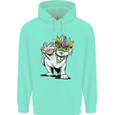 Mardi Gras Festival Cat Mens 80% Cotton Hoodie Peppermint