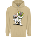 Mardi Gras Festival Cat Mens 80% Cotton Hoodie Sand