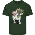 Mardi Gras Festival Cat Mens Cotton T-Shirt Tee Top Forest Green