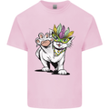 Mardi Gras Festival Cat Mens Cotton T-Shirt Tee Top Light Pink