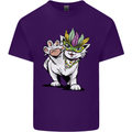 Mardi Gras Festival Cat Mens Cotton T-Shirt Tee Top Purple