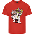 Mardi Gras Festival Cat Mens Cotton T-Shirt Tee Top Red