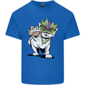 Mardi Gras Festival Cat Mens Cotton T-Shirt Tee Top Royal Blue