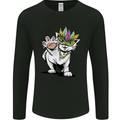 Mardi Gras Festival Cat Mens Long Sleeve T-Shirt Black