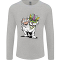 Mardi Gras Festival Cat Mens Long Sleeve T-Shirt Sports Grey