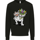 Mardi Gras Festival Cat Mens Sweatshirt Jumper Black