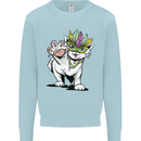 Mardi Gras Festival Cat Mens Sweatshirt Jumper Light Blue