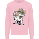 Mardi Gras Festival Cat Mens Sweatshirt Jumper Light Pink