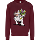 Mardi Gras Festival Cat Mens Sweatshirt Jumper Maroon
