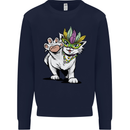 Mardi Gras Festival Cat Mens Sweatshirt Jumper Navy Blue