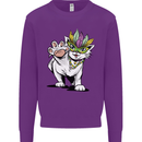 Mardi Gras Festival Cat Mens Sweatshirt Jumper Purple