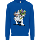 Mardi Gras Festival Cat Mens Sweatshirt Jumper Royal Blue