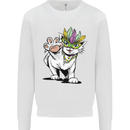 Mardi Gras Festival Cat Mens Sweatshirt Jumper White