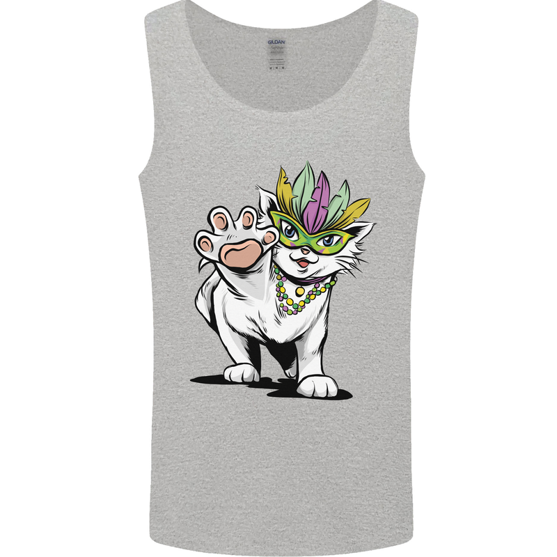 Mardi Gras Festival Cat Mens Vest Tank Top Sports Grey