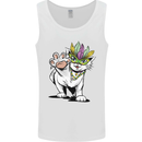 Mardi Gras Festival Cat Mens Vest Tank Top White