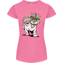 Mardi Gras Festival Cat Womens Petite Cut T-Shirt Azalea