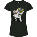 Mardi Gras Festival Cat Womens Petite Cut T-Shirt Black