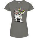 Mardi Gras Festival Cat Womens Petite Cut T-Shirt Charcoal
