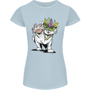 Mardi Gras Festival Cat Womens Petite Cut T-Shirt Light Blue