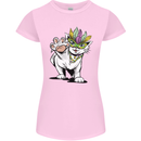 Mardi Gras Festival Cat Womens Petite Cut T-Shirt Light Pink