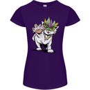 Mardi Gras Festival Cat Womens Petite Cut T-Shirt Purple