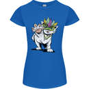 Mardi Gras Festival Cat Womens Petite Cut T-Shirt Royal Blue
