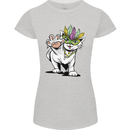 Mardi Gras Festival Cat Womens Petite Cut T-Shirt Sports Grey