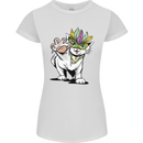 Mardi Gras Festival Cat Womens Petite Cut T-Shirt White