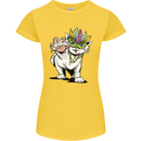 Mardi Gras Festival Cat Womens Petite Cut T-Shirt Yellow