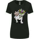 Mardi Gras Festival Cat Womens Wider Cut T-Shirt Black