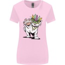 Mardi Gras Festival Cat Womens Wider Cut T-Shirt Light Pink