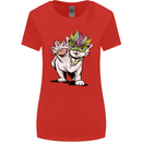 Mardi Gras Festival Cat Womens Wider Cut T-Shirt Red